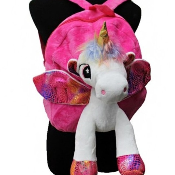 Plush Unicorn Backpack Many Colors - Picture 4 of 8